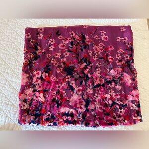 Anthropologie Infinity Floral Velvet Scarf